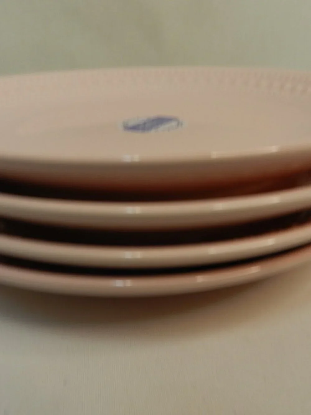Matceramica Pink Hobnail Salad Starter Appetizer plate set 4 micro dish NEW NWT